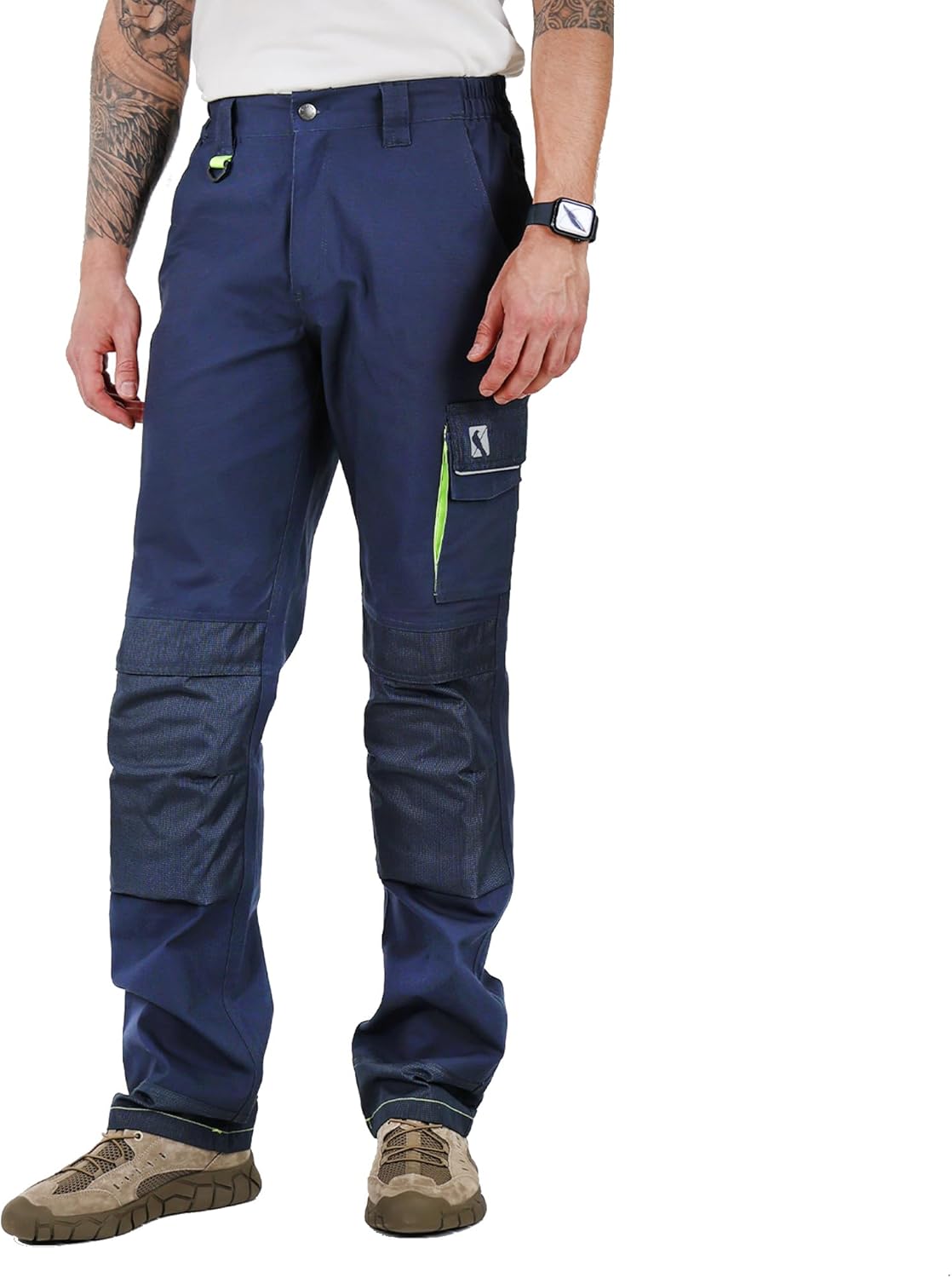 Ellobird Men's Cargo Construction Flex Work Pant with Double Knee