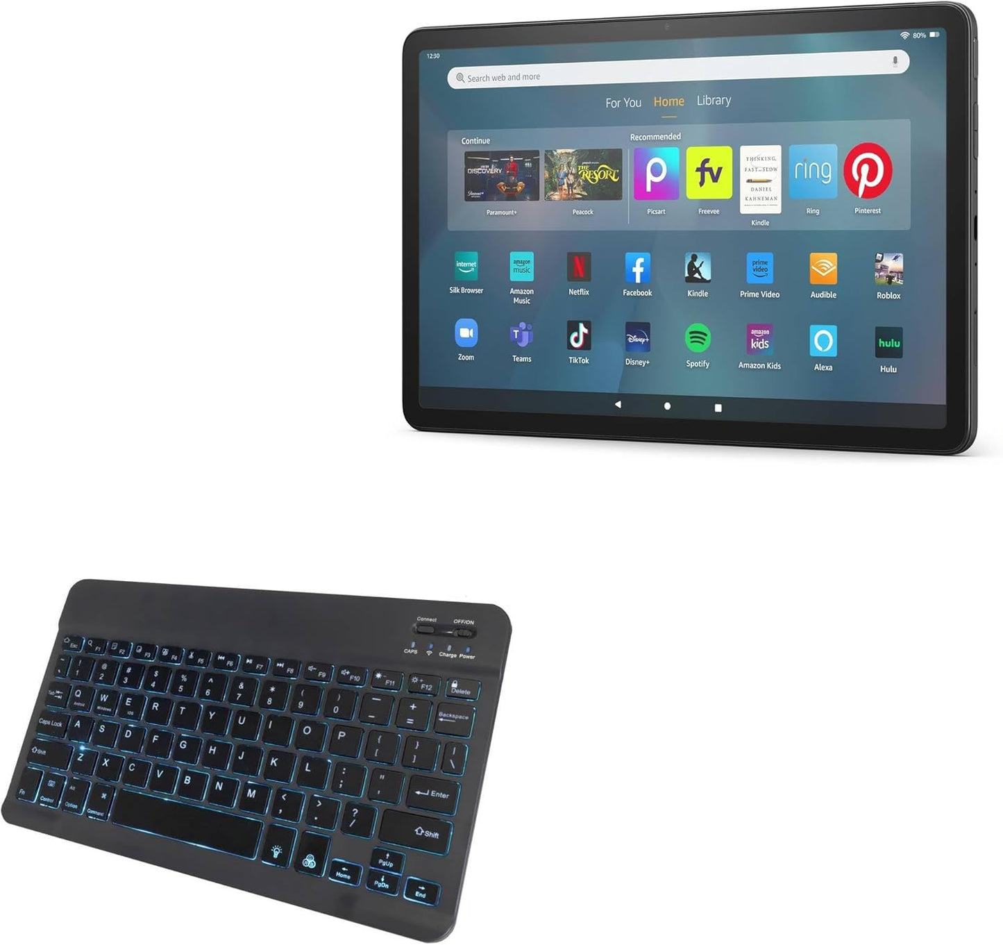 BoxWave Keyboard Compatible with Fire Max 11 - SlimKeys Bluetooth