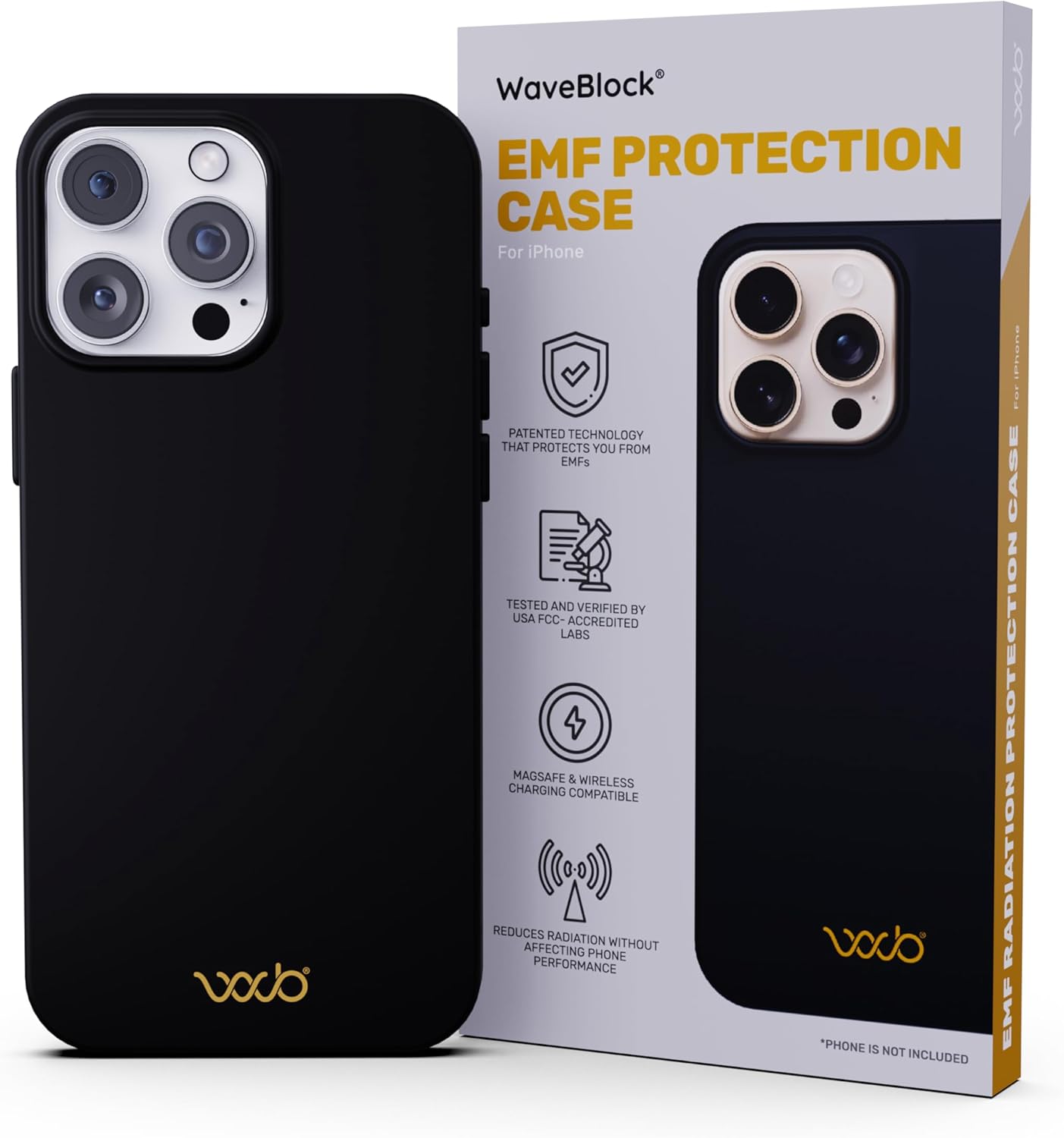 WAVEBLOCK EMF Protection iPhone Case for 16 Pro Max Users