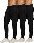 PURE CHAMP Mens 3 Pack Fleece Jogger Sweatpants - Comfortable Everyday