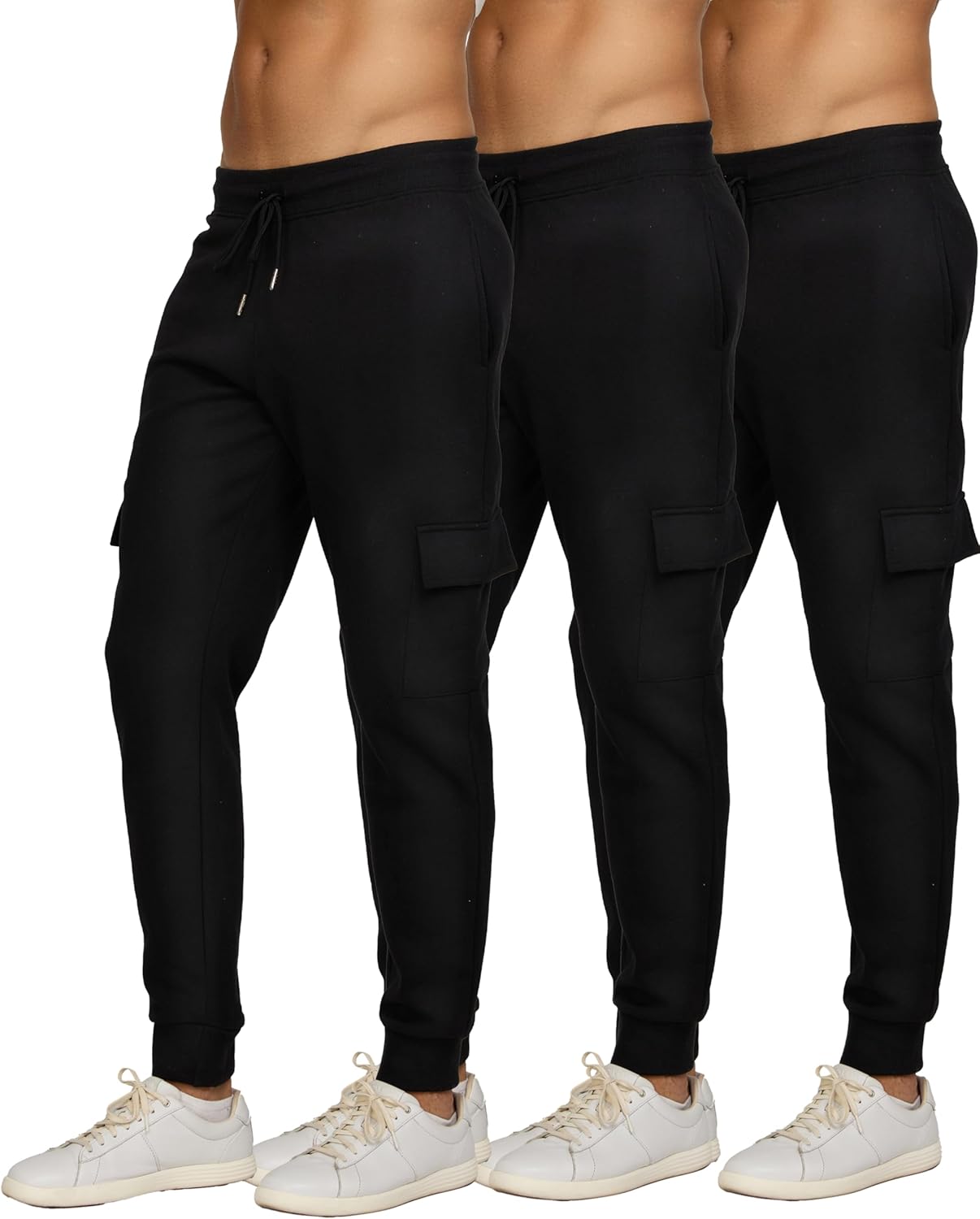 PURE CHAMP Mens Fleece Jogger Sweatpants with Zipper Pockets