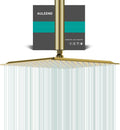 Square Rain Shower Head High Flow Stainless Steel - Brushed Gold 12in