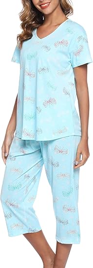 ENJOYNIGHT Women's Sleepwear Tops with Capri Pants Pajama Sets Review