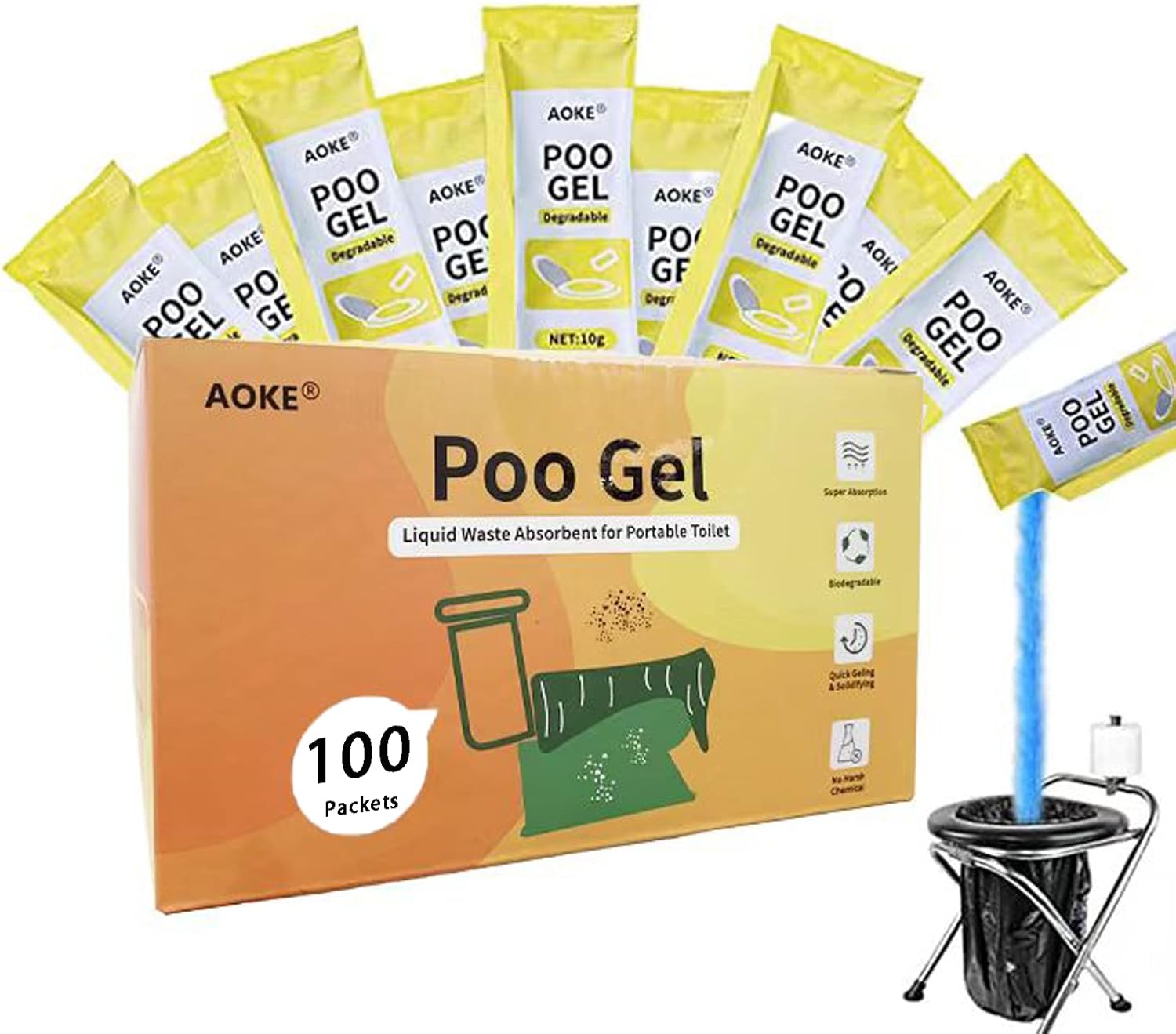 Portable Toilet Powder for Camping - Eco-Friendly Lemon Scent