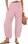 Womens Wide Leg Palazzo Capri Pants High Waisted - Summer Casual