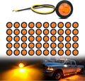 Nilight 50 PCS 3/4 Round Amber Marker Lights - Bright, Durable Run
