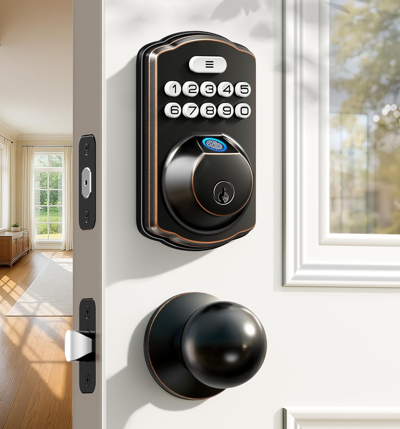 Veise Fingerprint Door Lock with Keyless Entry and Handle