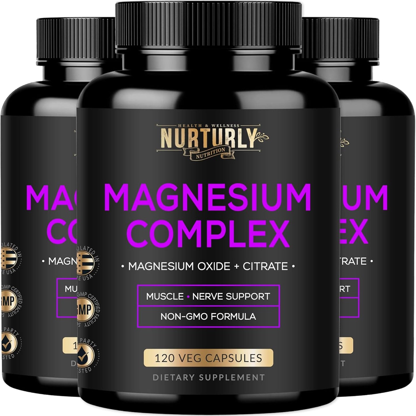 Magnesium Citrate & Oxide 500mg Complex for Bone and Muscle Health