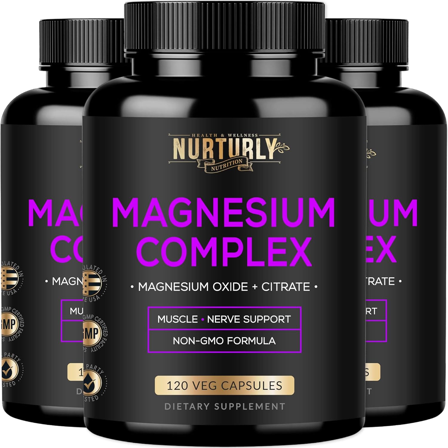 Magnesium Citrate & Oxide 500mg Complex for Bone and Muscle Health