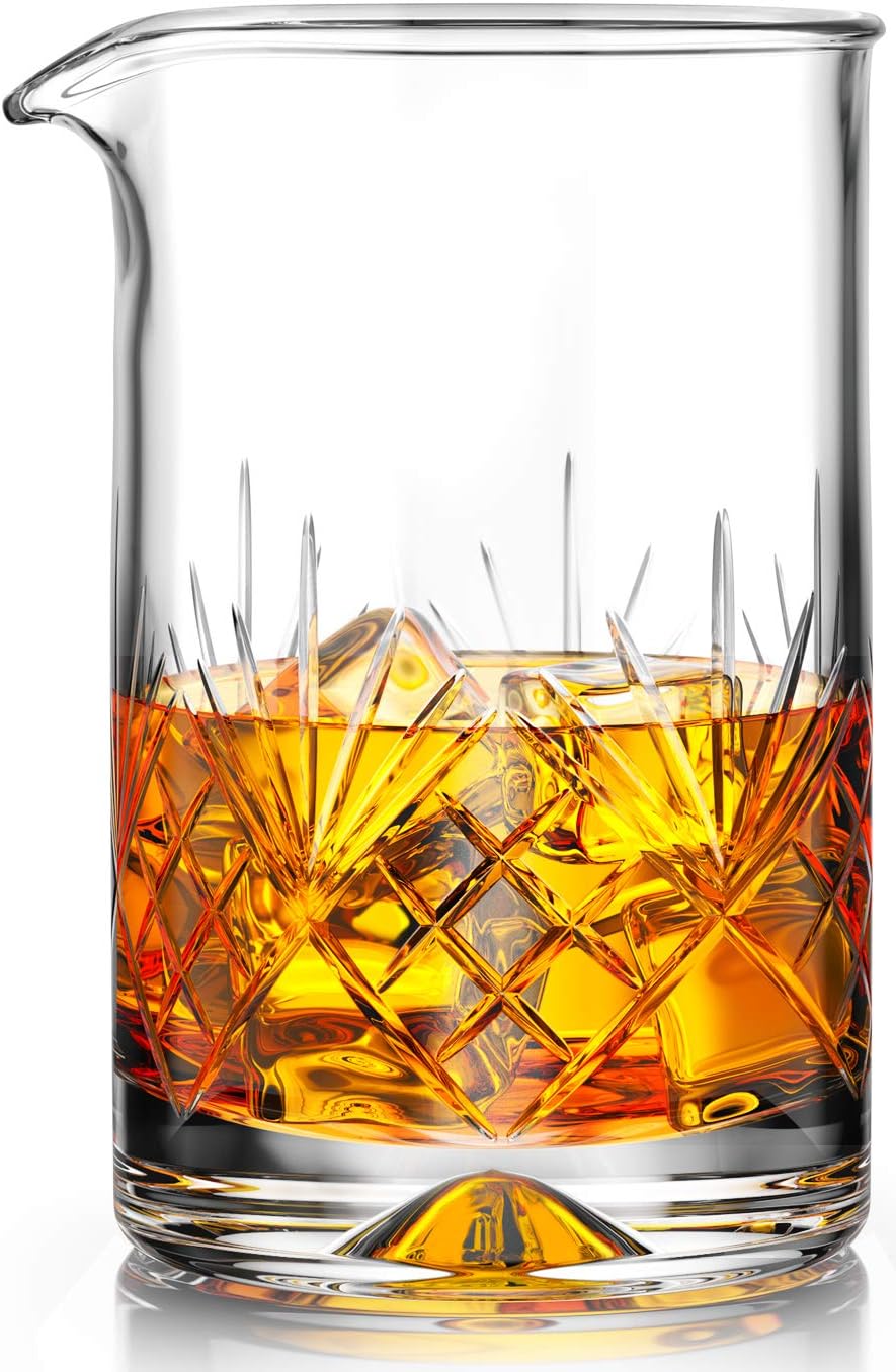 Sturdy Crystal Cocktail Mixing Glass - Professional Quality Barware