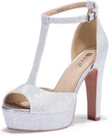 IDIFU Polly Platform Chunky High Heels T-Strap Sandals - Dressy Heeled