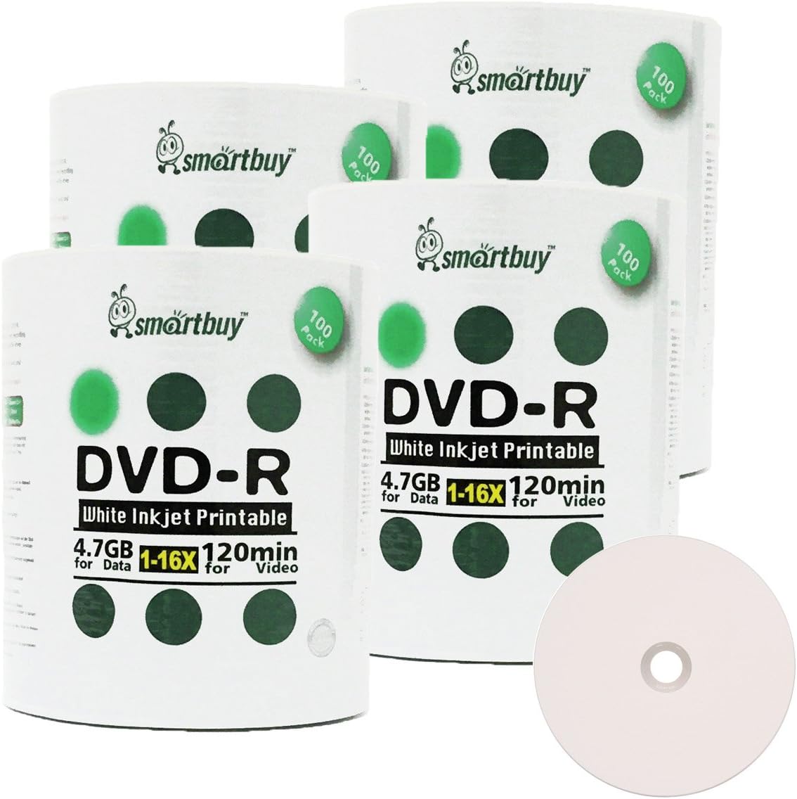 Smartbuy 4.7gb 16x DVD-R Printable Discs for Quality Storage