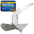 Delta Style Wing Boat Anchor - Durable Pontoon Anchor for Up to 42 ft