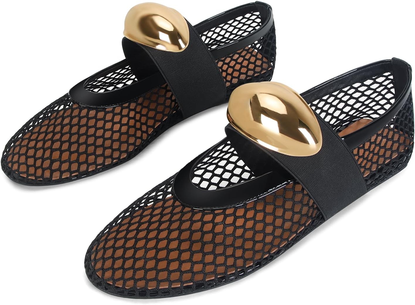 DOEYG Mesh Ballet Flats for Women - Comfy Casual Office Shoes