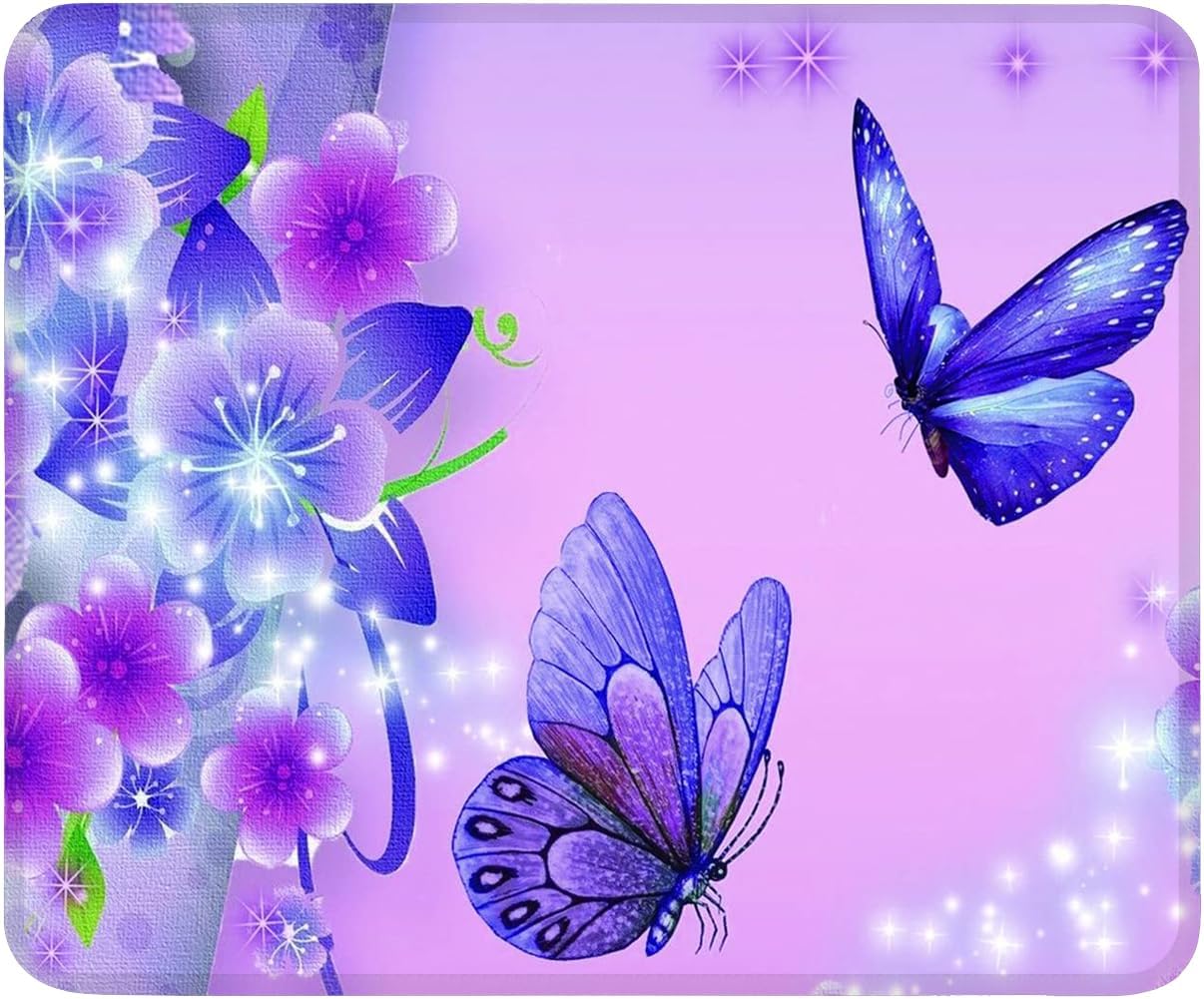 Custom Purple Butterfly Mousepad by Boolavard - Personalize Your Workspace