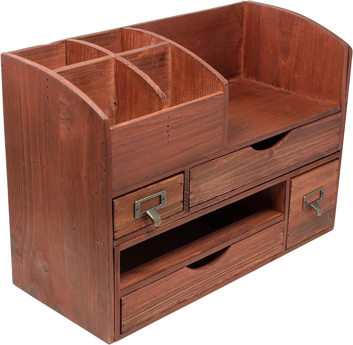 Cherry Wood Desk Organizer - Organize In Style