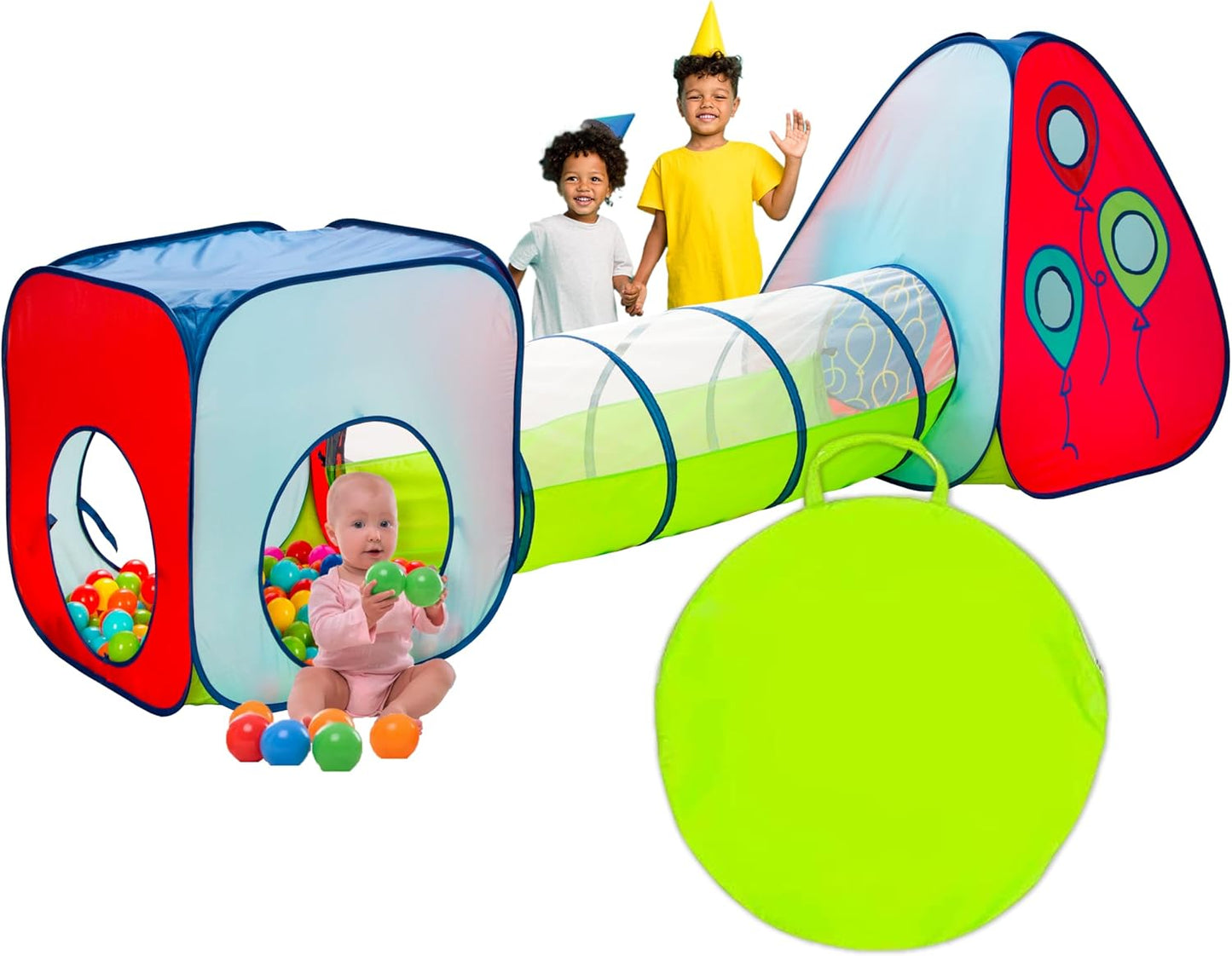 Kiddey Pop-Up Tunnel & Ball Pit Set | Ultimate Indoor/Outdoor Fun