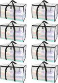 Oversized Moving Bags 8-Pack Clear - 24 Gallon Heavy Duty Totes