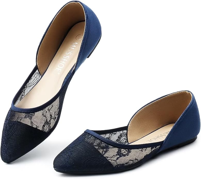 MUSSHOE Flats Shoes Women Pointed Toe Elegant Footwear for All