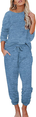 Womens Pajamas Set Long Sleeve Rayon Stretch Lounge Set - Soft Fit