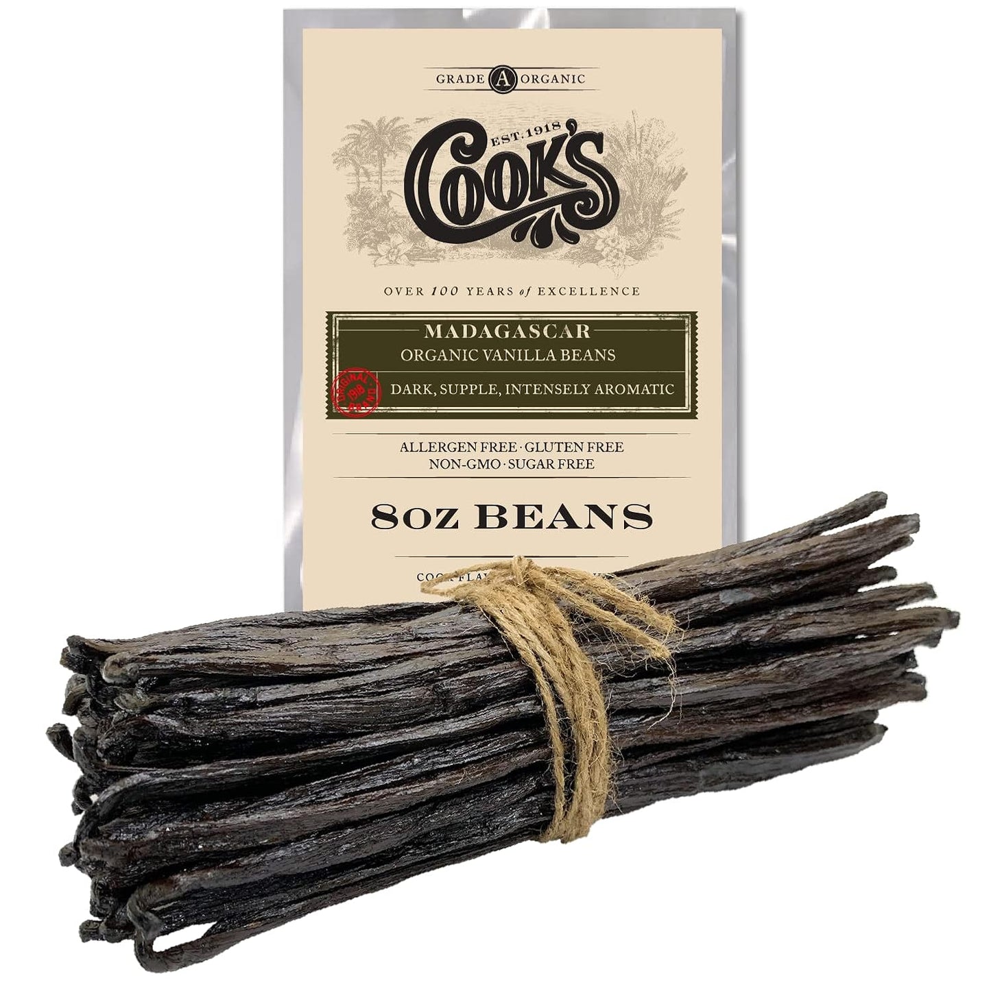 Organic Madagascar Whole Vanilla Beans for Baking and Extracts