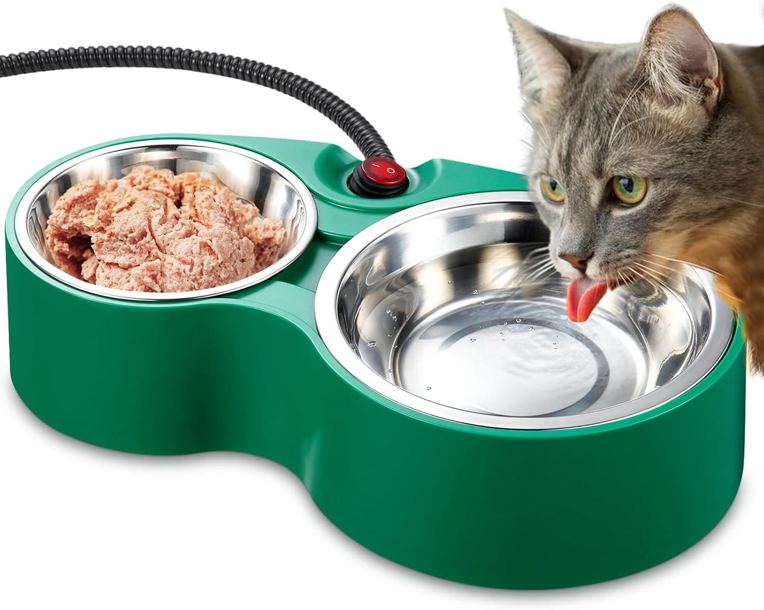 Heated Stainless Steel Cat Bowl - Winter Water Warmer