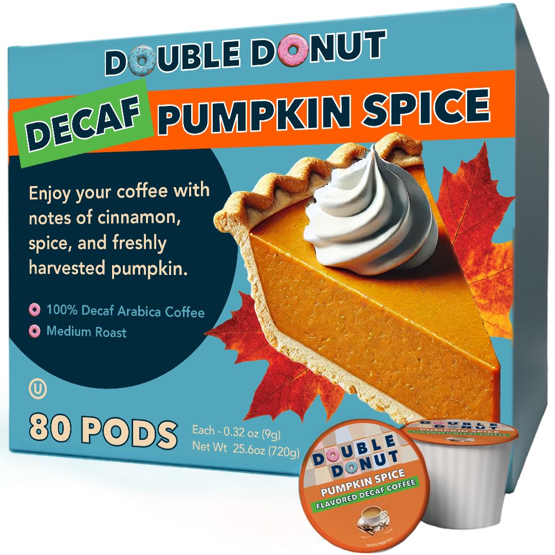 Double Donut Coffee Decaf Pumpkin Spice Pods for Keurig Machines