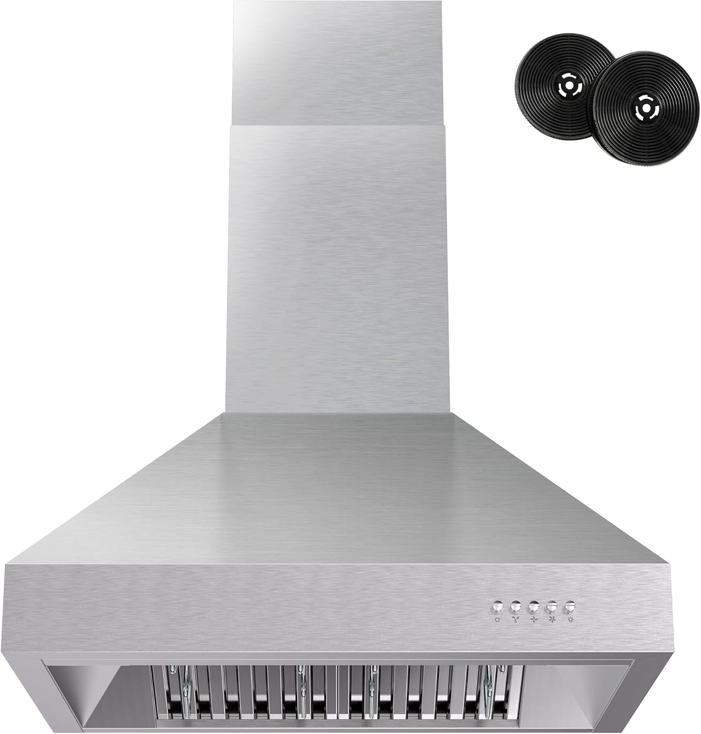 FIREGAS 30 Inch Wall Mount Range Hood with 600 CFM Power