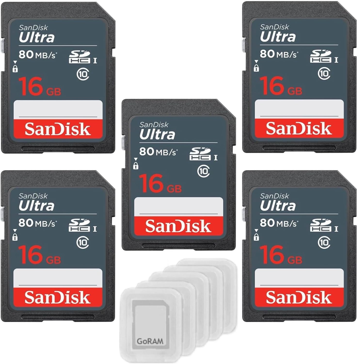 SanDisk 16GB Ultra SDHC Memory Card Bundle with GoRAM Cases