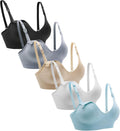 5-Pack Wireless V Neck Maternity Nursing Bras - Comfortable Nursing