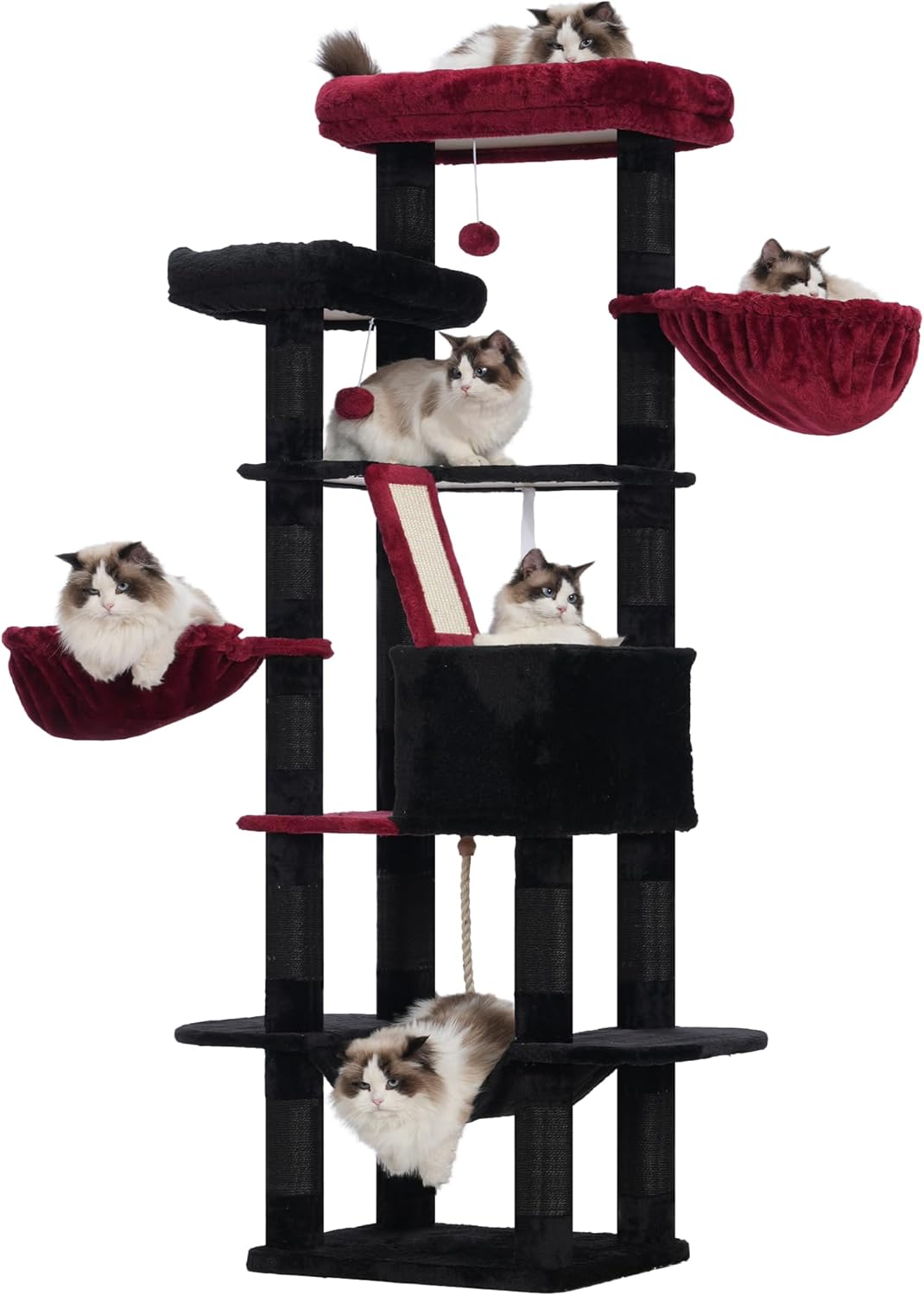 Heybly Cat Tree 68 inch Multi-Level Cat Tower for Indoor Cats