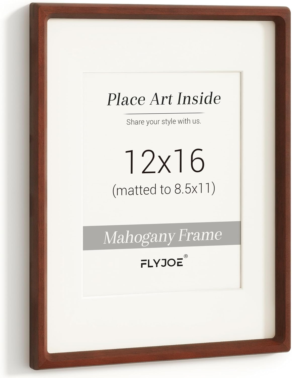 12x16 Picture Frame in Natural Mahogany Wood for Photos
