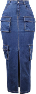 Women's Knee Length Slim Fit Denim Pencil Skirt in Soft Rayon Fabric