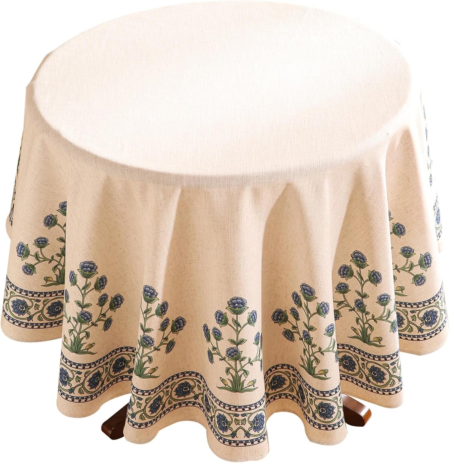 Designer Blue Small Tablecloth for Round Table by Patdrea