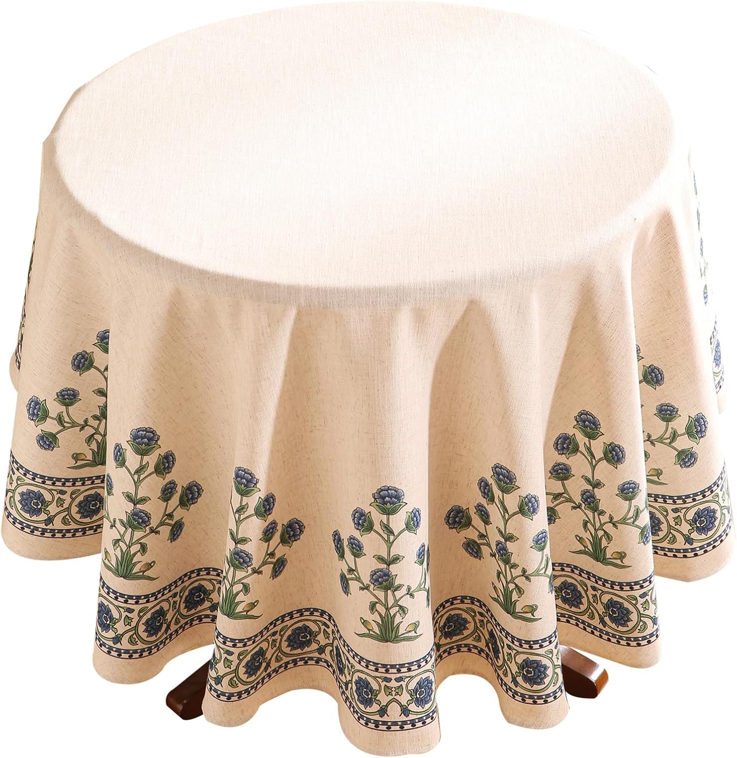 Designer Blue Small Tablecloth for Round Table by Patdrea