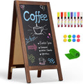 A-Frame Double-Sided Magnetic Chalkboard 40x20 in - Rustic Pine