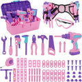 Kids Tool Set 67 PCS Pink Tool Box for Girls - Pretend Play Kit