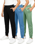 Boy's Mesh Jogger Sweatpants 3 Pack - Lightweight Athletic Pants