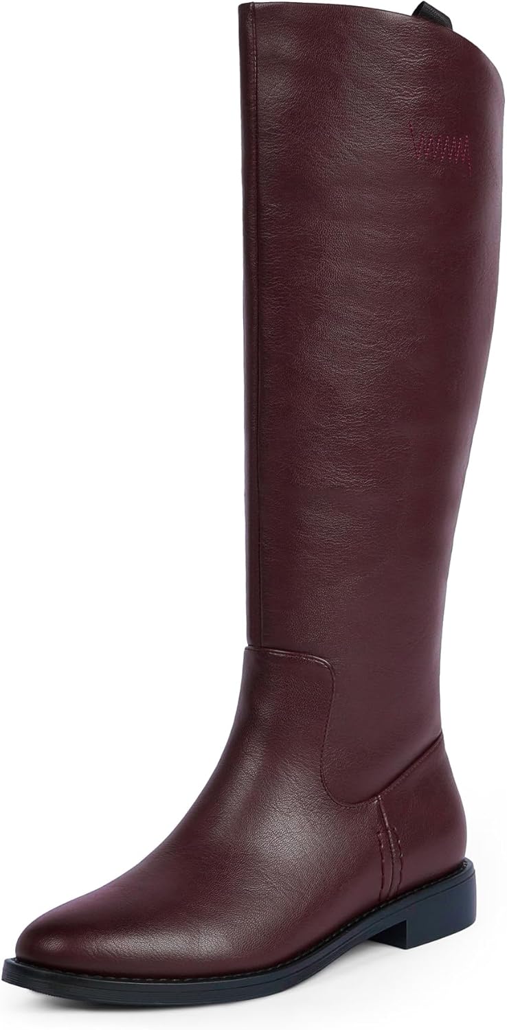 Modatope Knee High Boots for Women with Rounded Toe Design
