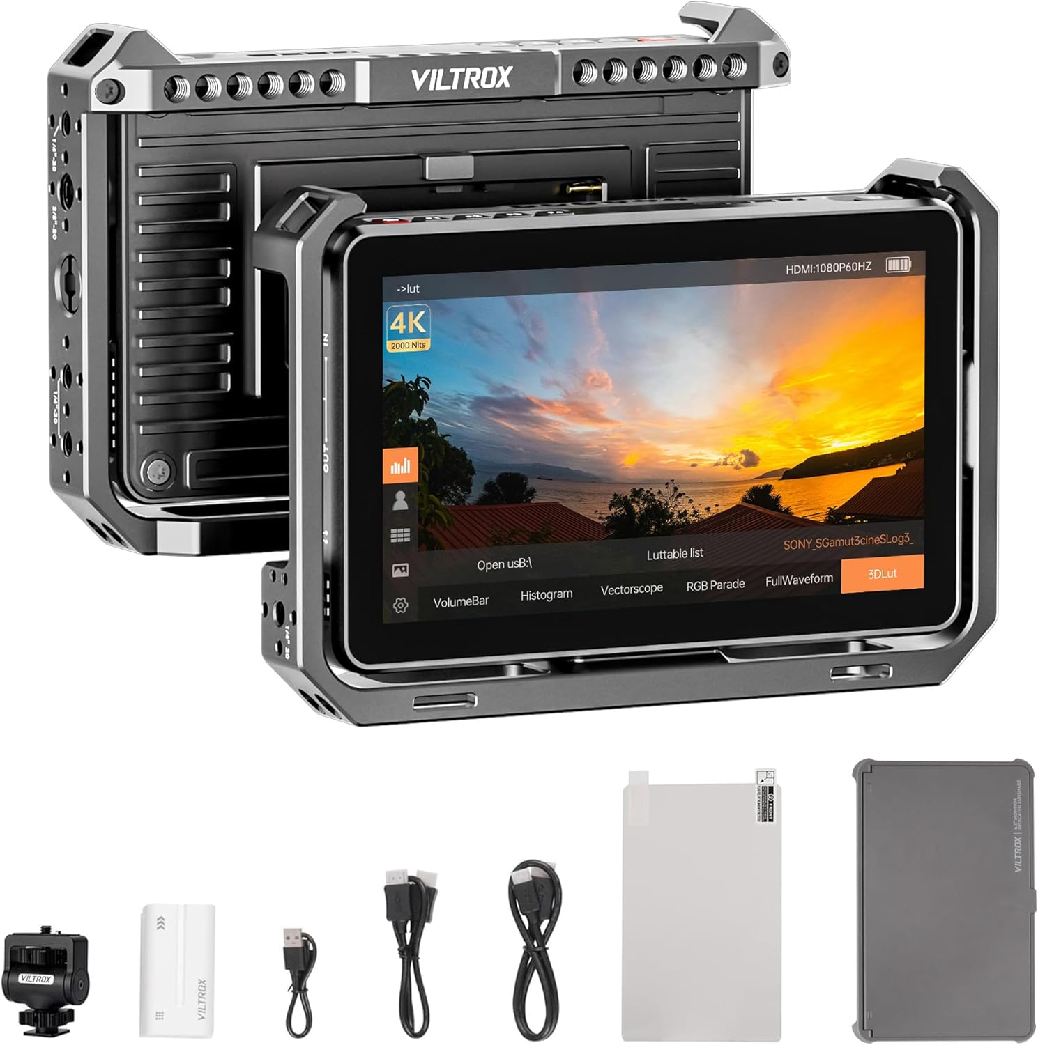 VILTROX DC-X2 6ft' Touchscreen Monitor with Rig Cage Features