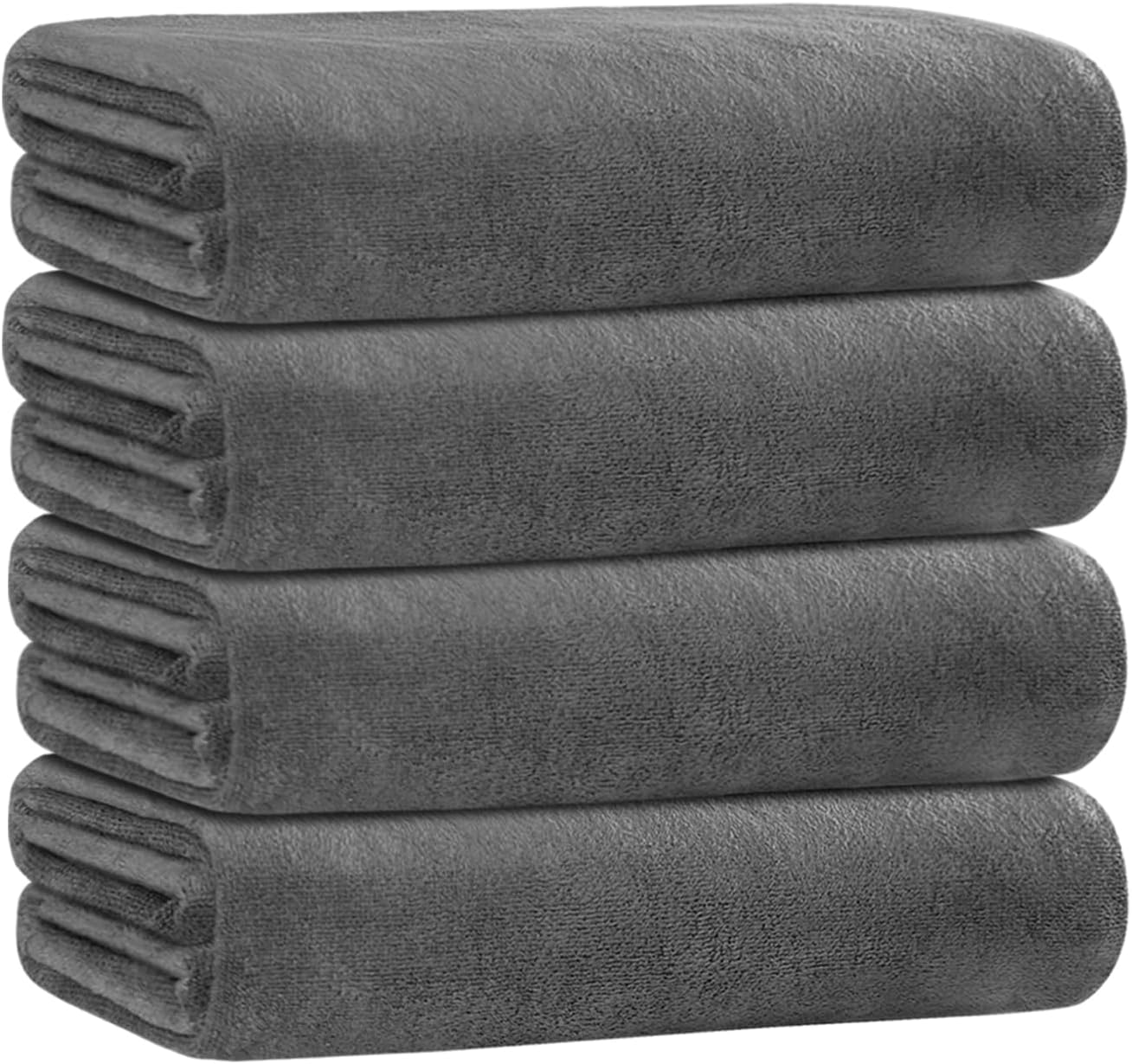 Large Microfiber Bath Towels Set - Soft & Absorbent 4 Pack