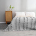 Ultra Soft Pre-Washed Quilted Boho Grey King Size Blanket - Cozy Chic