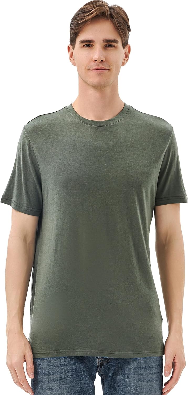 Merino Wool T-Shirt for Men - Lightweight Slim Fit Tee