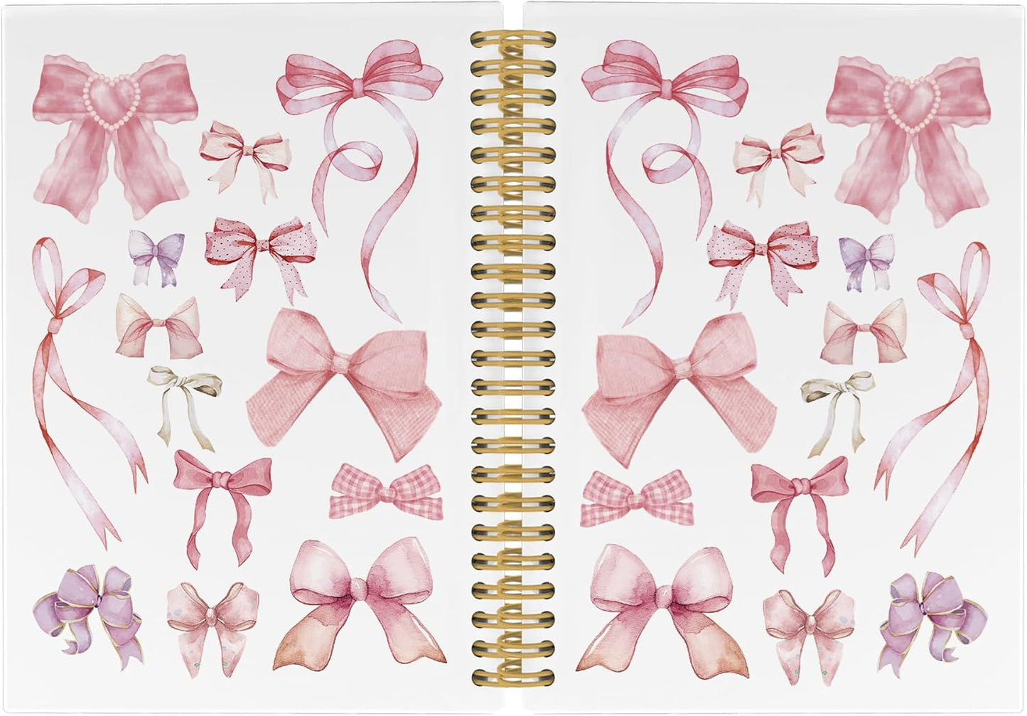 Trendy Pink Coquette Bows Journal - College Ruled Spiral Notebook for Girls & Women, Office & School Supplies