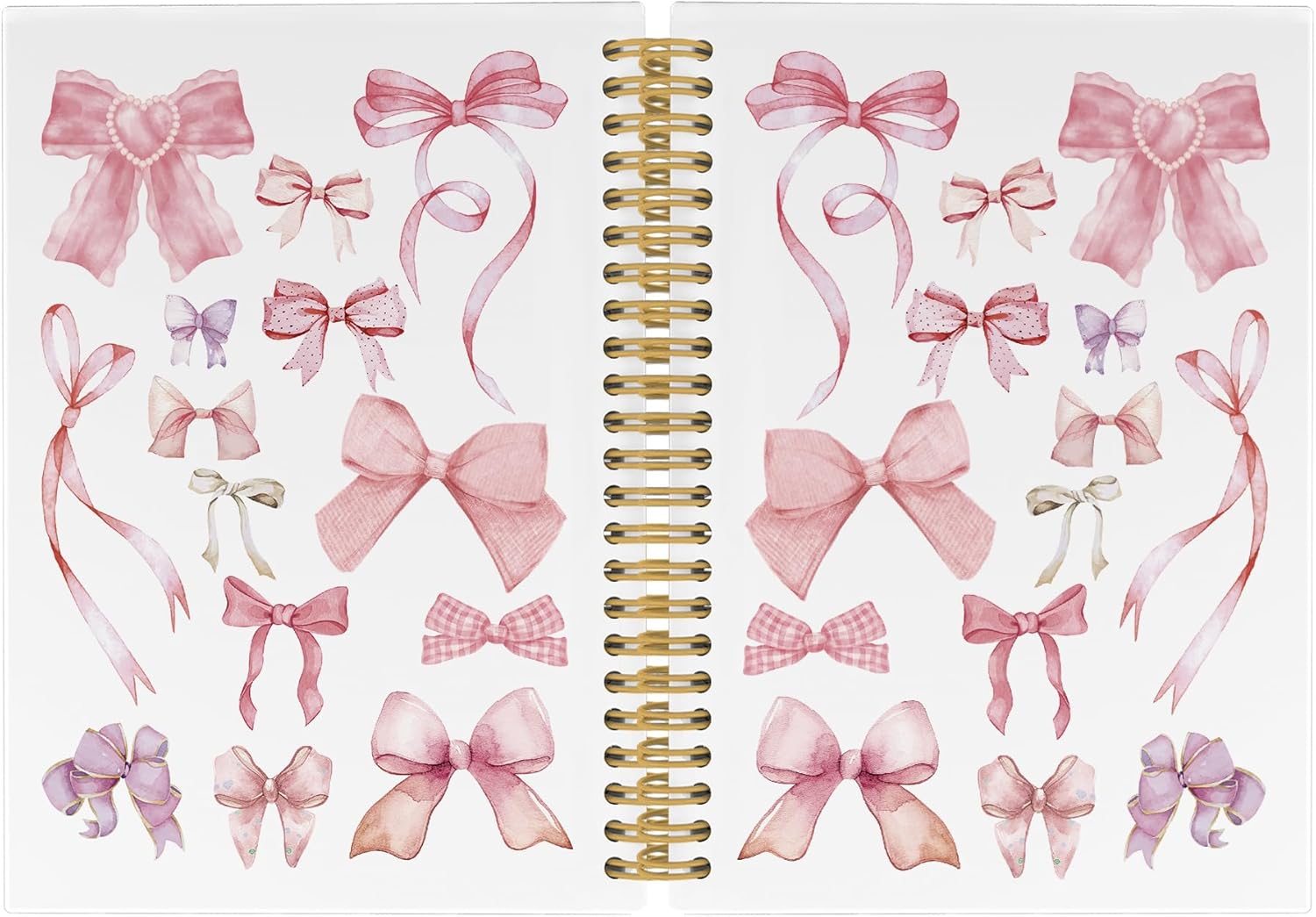 Trendy Pink Coquette Bows Journal - College Ruled Spiral Notebook for Girls & Women, Office & School Supplies