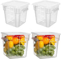 Lallisa 4 Pcs Clear Food Storage Containers with Lids and Handles