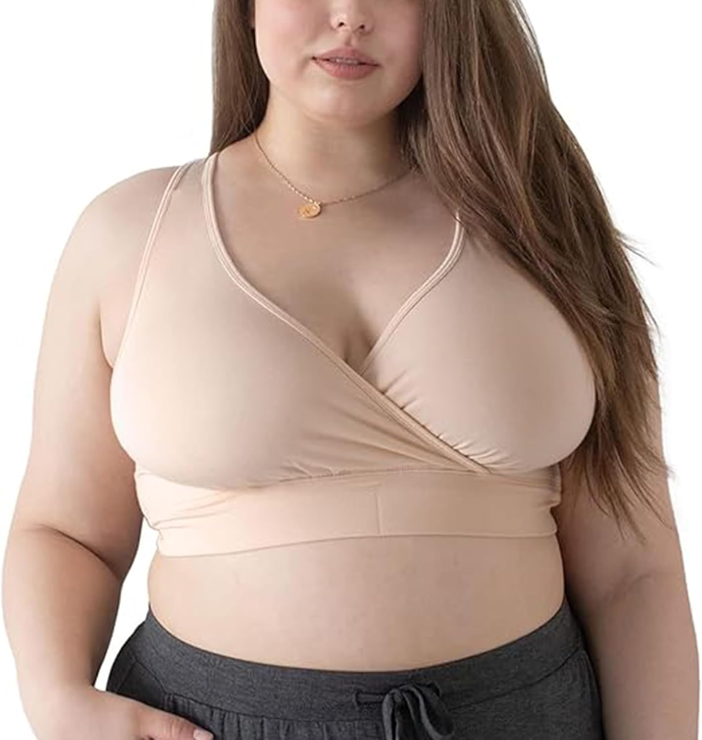 French Terry Nursing Bra for Breastfeeding and Sleep Comfort