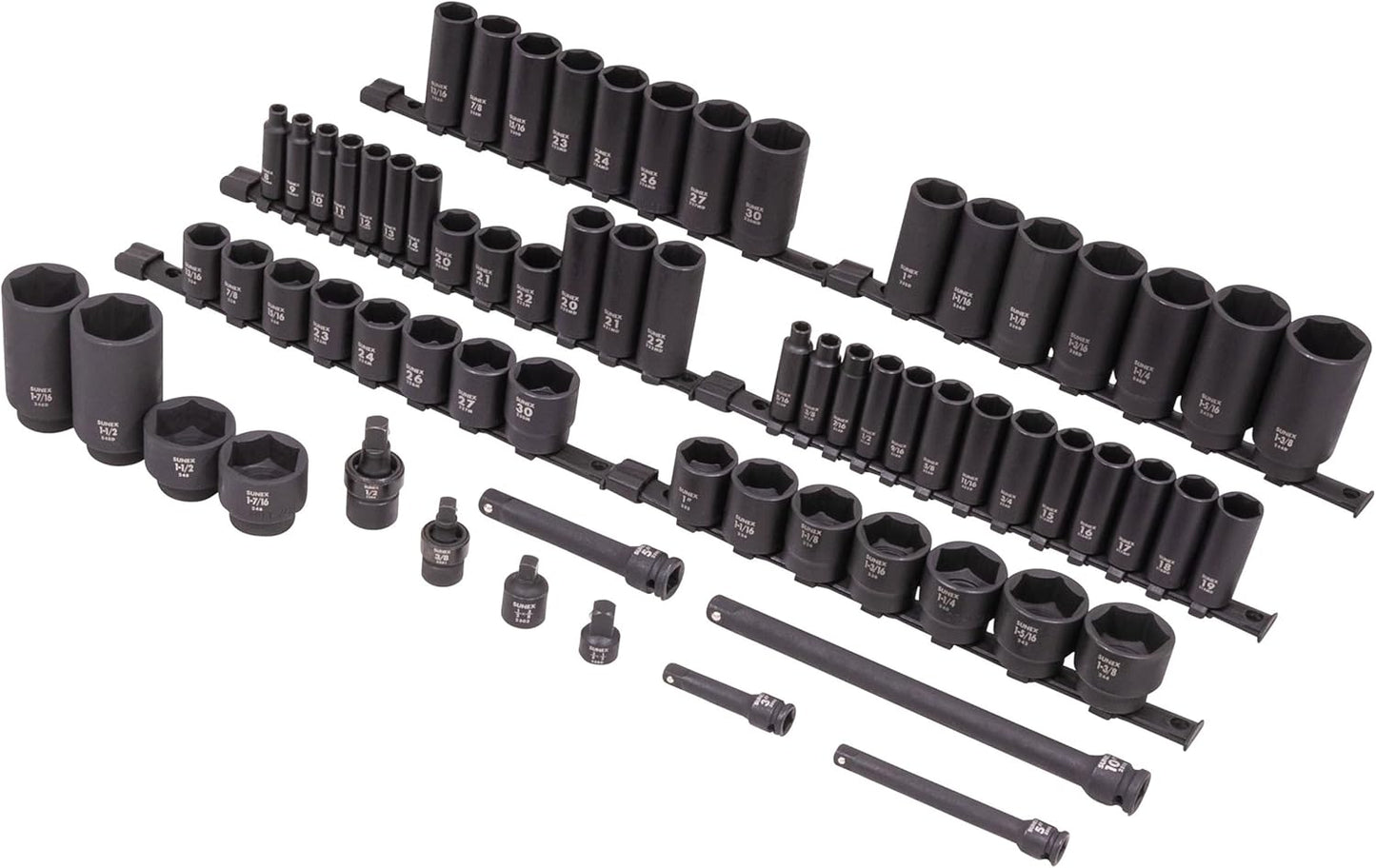SUNEX 1068 68-Piece Impact Socket Set for Professionals