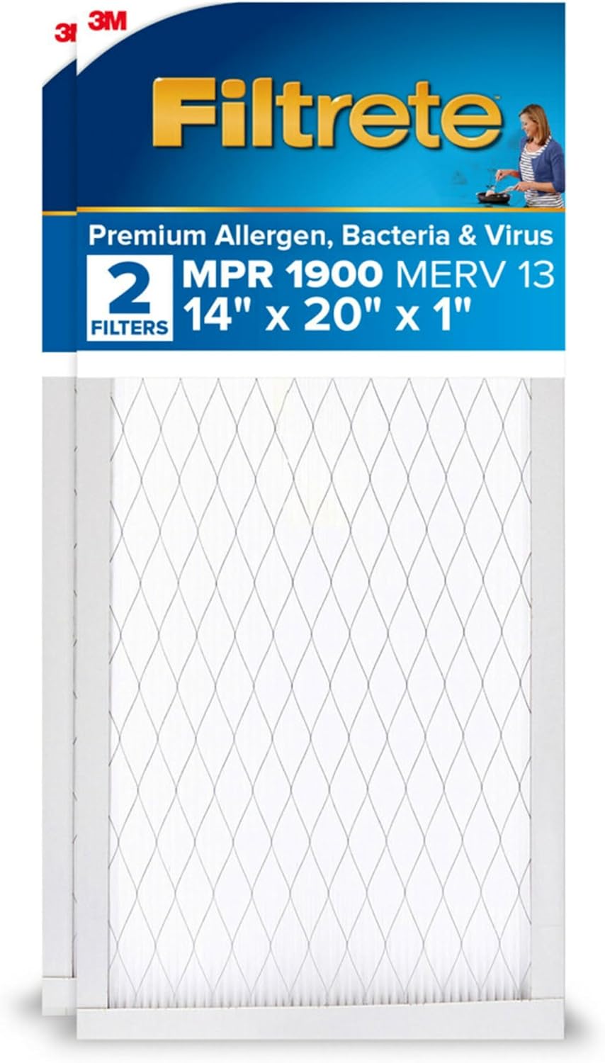 Filtrete 14x20x1 AC Furnace Air Filter, MERV 13, 2-Pack