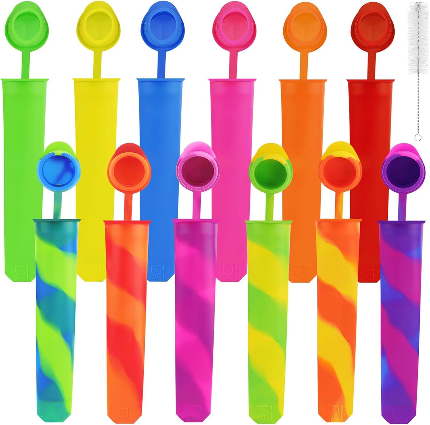 SAYAYA 12 Pack Reusable Silicone Ice Pop Mold Kit